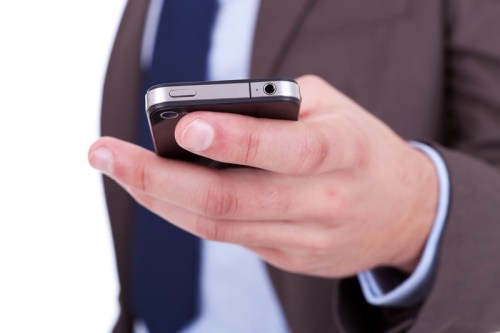 man using accounting app on phone