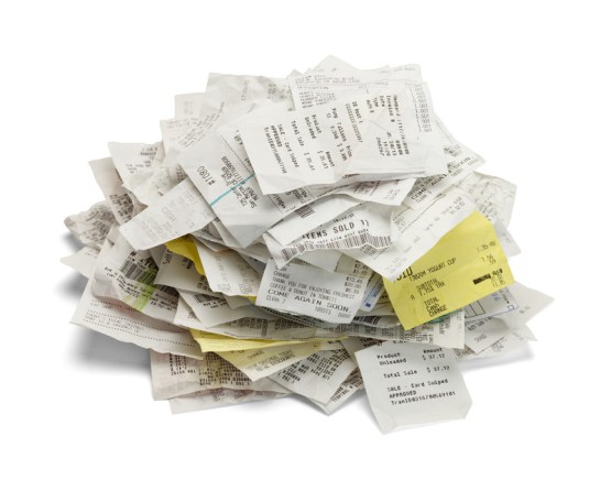 expense receipts for bookkeeping